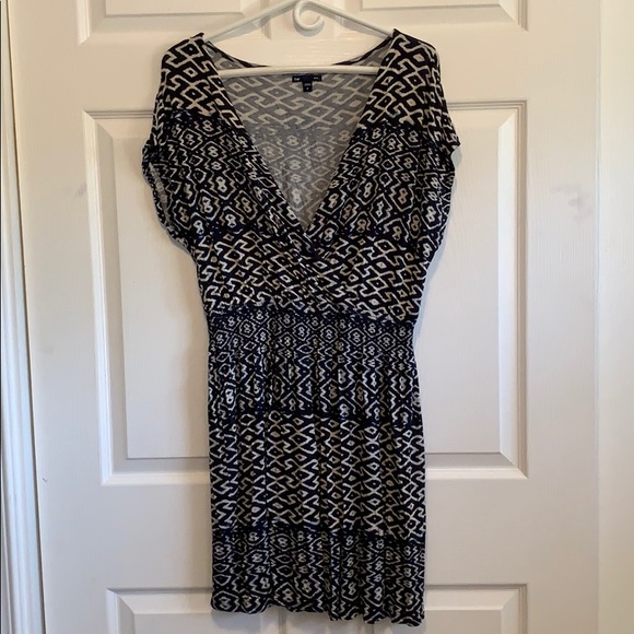 Navy Patterned Dress - Picture 1 of 4